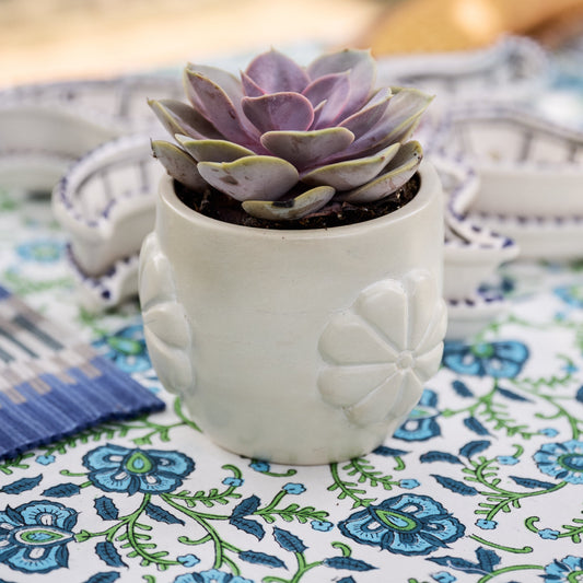 Floral Soapstone Planter