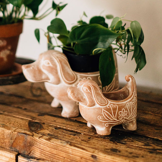 Terracotta Dog Planter